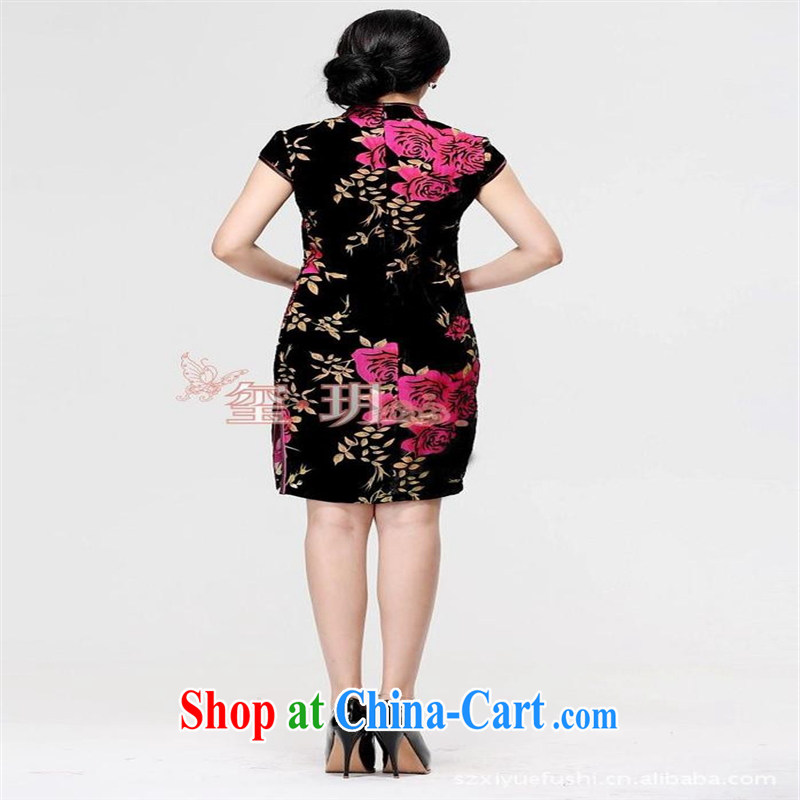2014 new outfit your beauty is silk velvet cheongsam qipao beautiful large flower cheongsam picture color XXXL, health concerns (Rvie .), and, on-line shopping