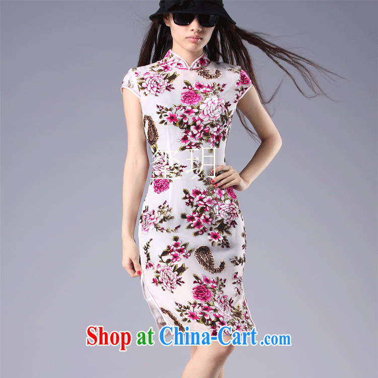 short-sleeved dresses new stylish robes Silk Velvet cheongsam cheongsam wholesale factory direct picture color XXXXL pictures, price, brand platters! Elections are good character, the national distribution, so why buy now enjoy more preferential! Health