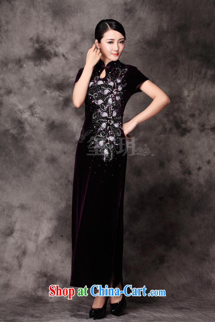 autumn and winter, the long dresses, improved cultivation manual staple Pearl cheongsam dress cheongsam wholesale purple M pictures, price, brand platters! Elections are good character, the national distribution, so why buy now enjoy more preferential! Health