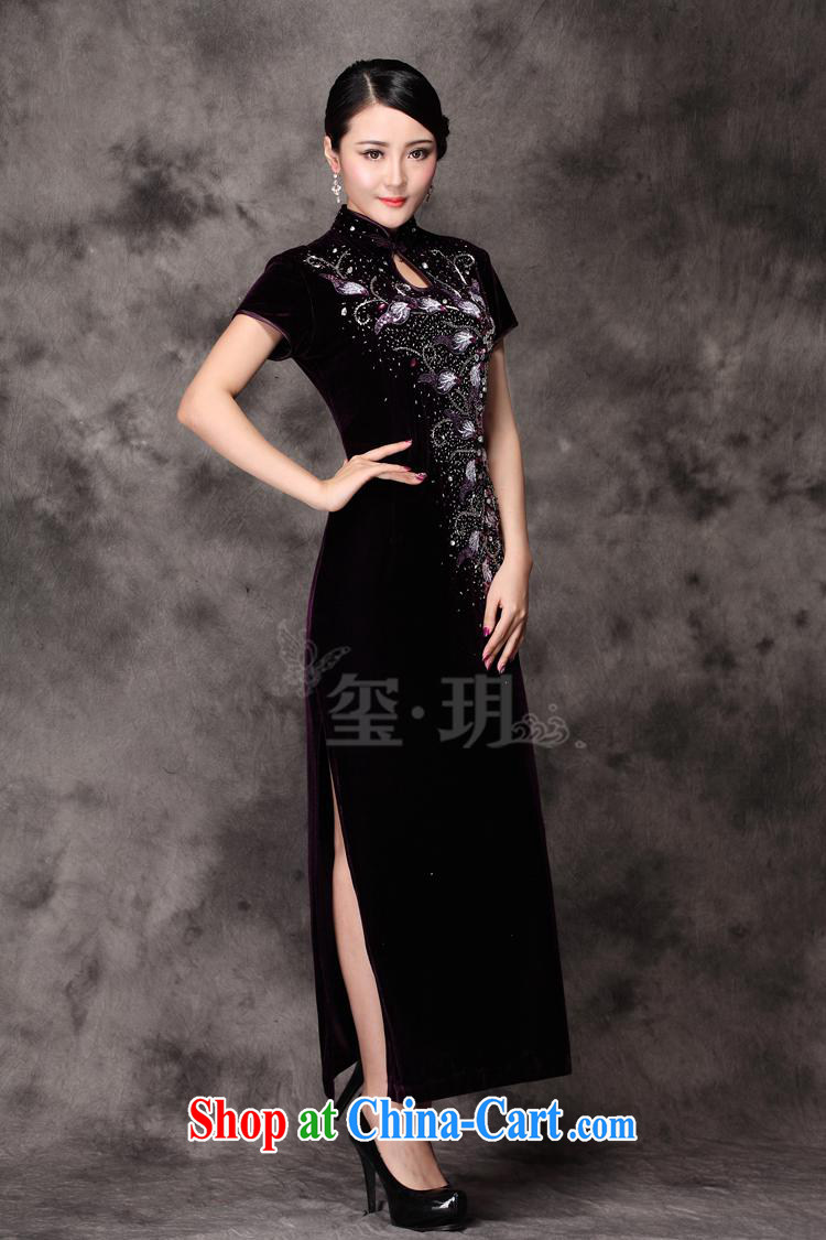 autumn and winter, the long dresses, improved cultivation manual staple Pearl cheongsam dress cheongsam wholesale purple M pictures, price, brand platters! Elections are good character, the national distribution, so why buy now enjoy more preferential! Health