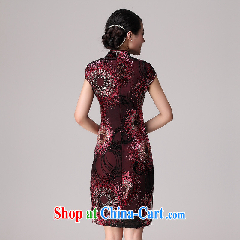 Summer 2014 new black flower lint-free cloth Silk Cheongsam improved beauty and stylish everyday retro girl cheongsam dress red XXXXL, health concerns (Rvie .), and shopping on the Internet