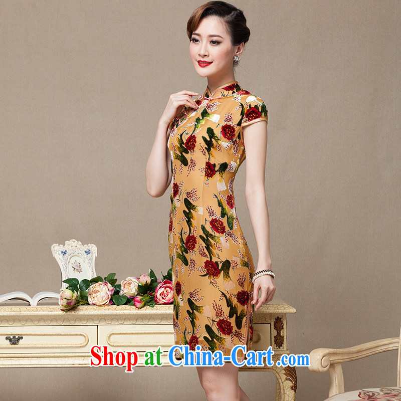 It blooms summer wool dresses daily improved dress China wind, lint-free cloth, Ms. antique cheongsam dress blue XXXXL, health concerns (Rvie), and, on-line shopping