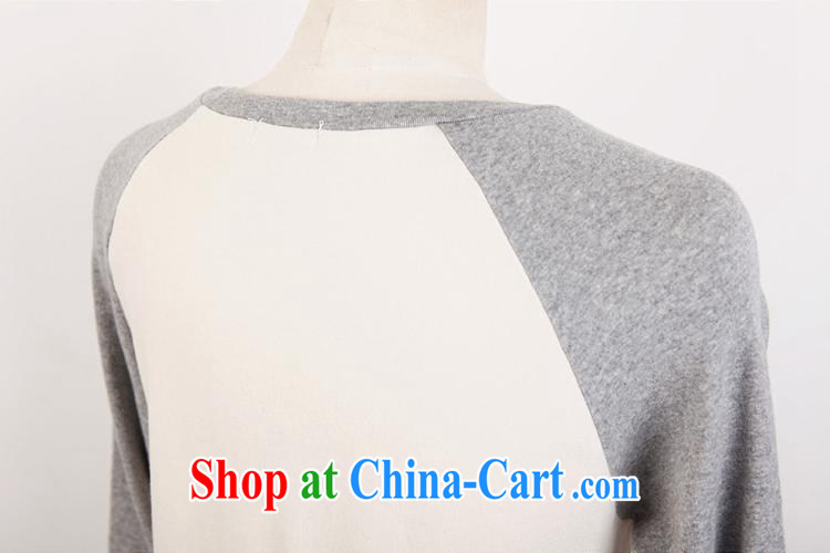 Qin Qing store 2015 spring new, larger female solid T-shirt Han version 100 cultivating a letter female long-sleeved T-shirt girl wholesale gray stitching L pictures, price, brand platters! Elections are good character, the national distribution, so why buy now enjoy more preferential! Health