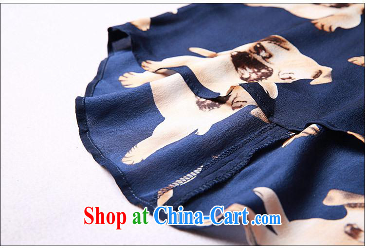 Qin Qing store women in Europe and the 2015 spring and summer new, T-shirt Shar Pei 3 D stamp silk shirt explosions, blue XL pictures, price, brand platters! Elections are good character, the national distribution, so why buy now enjoy more preferential! Health
