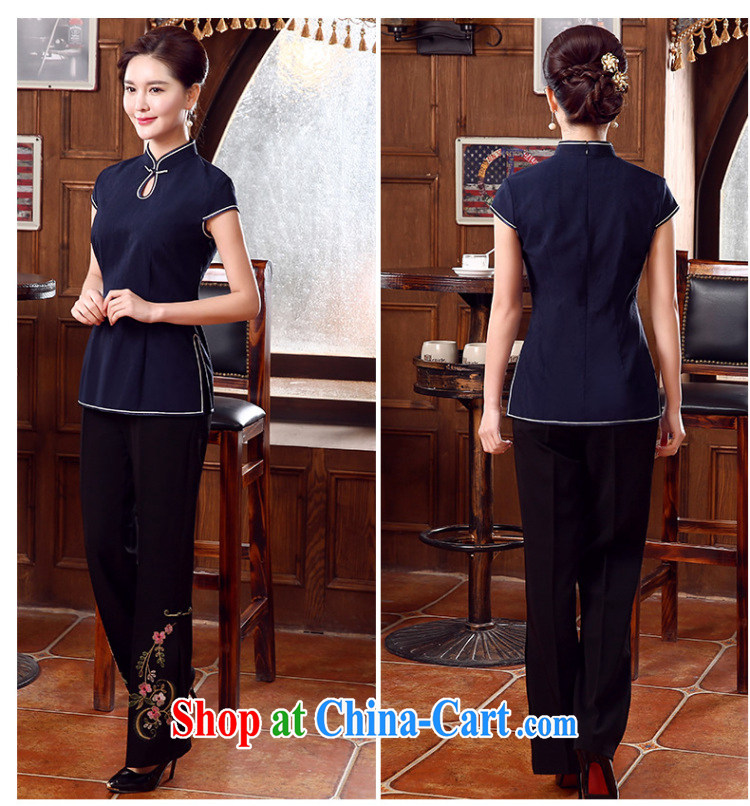The CYD HO Kwun Tong' Arran summer 2015 new Chinese qipao Ms. T-shirt Chinese improved female TD 5332 dark blue XXL pictures, price, brand platters! Elections are good character, the national distribution, so why buy now enjoy more preferential! Health