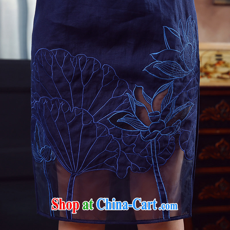 The CYD HO Kwun Tong' I would be grateful if Mr NGAN Kam-chuen (summer 2015 new pixel color dresses embroidery stitching improved dresses QD 5341 BMW blue XXL, Sau looked Tang, shopping on the Internet