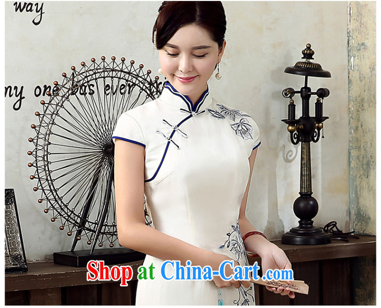 The CYD HO Kwun Tong' butterfly flower Land Day, the embroidery cheongsam summer 2015 new improved stylish dresses skirts QD 5305 white L pictures, price, brand platters! Elections are good character, the national distribution, so why buy now enjoy more preferential! Health