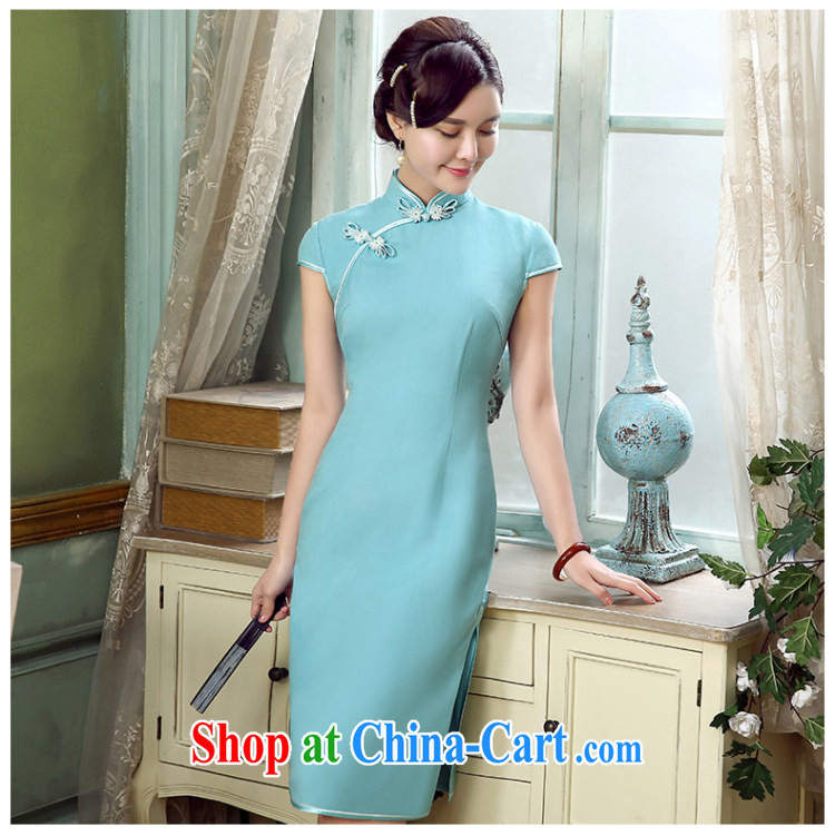 The CYD HO Kwun Tong' stunning days 2015 summer new pixel color cotton the cheongsam retro improved linen dresses QD 5319 blue XL pictures, price, brand platters! Elections are good character, the national distribution, so why buy now enjoy more preferential! Health