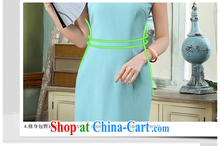 The CYD HO Kwun Tong' stunning days 2015 summer new pixel color cotton the cheongsam retro improved linen dresses QD 5319 blue XL pictures, price, brand platters! Elections are good character, the national distribution, so why buy now enjoy more preferential! Health