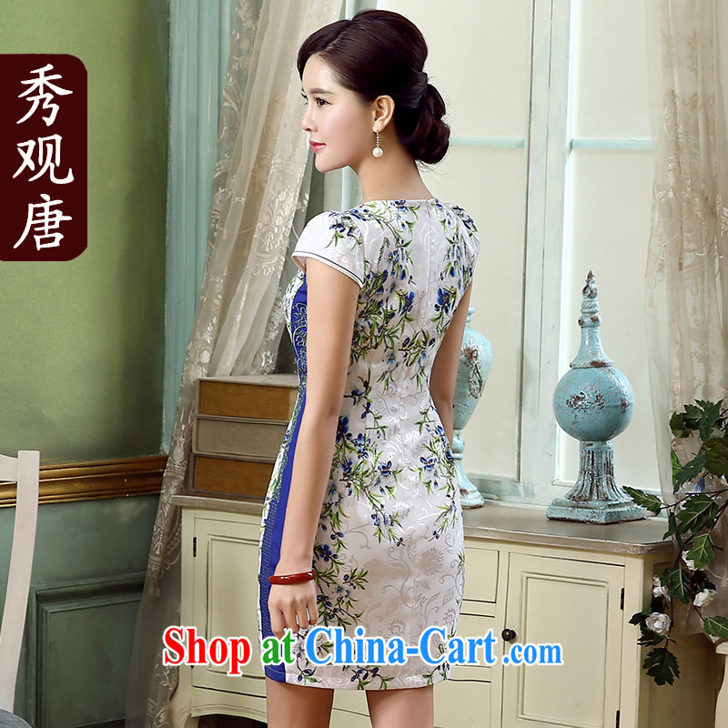 The CYD HO Kwun tong] TSUI Chi summer new cheongsam embroidered 2015 improved stylish retro dresses KD 5314 fancy XXL, Sau looked Tang, shopping on the Internet