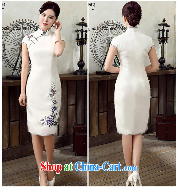 The CYD HO Kwun Tong' Purple Garden Petunia 2015 upscale Silk Cheongsam Yau Ma Tei summer new, improved antique cheongsam dress QD 5308 white XXL pictures, price, brand platters! Elections are good character, the national distribution, so why buy now enjoy more preferential! Health