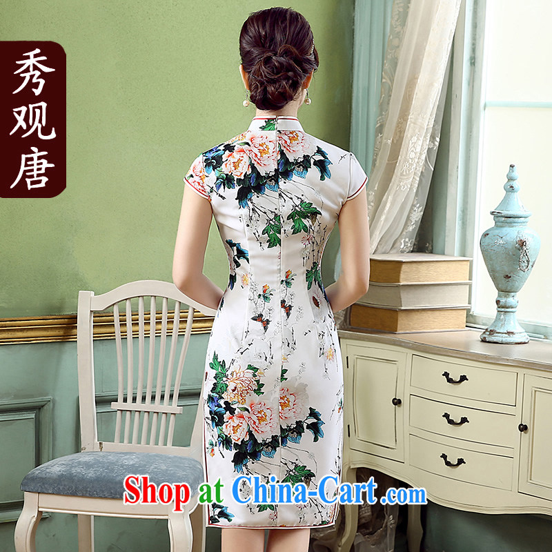 The CYD HO Kwun Tong' Peony exchange 2015 new stamp cheongsam dress summer improved stylish retro dresses QD 5311 XXL suit, Sau looked Tang, shopping on the Internet