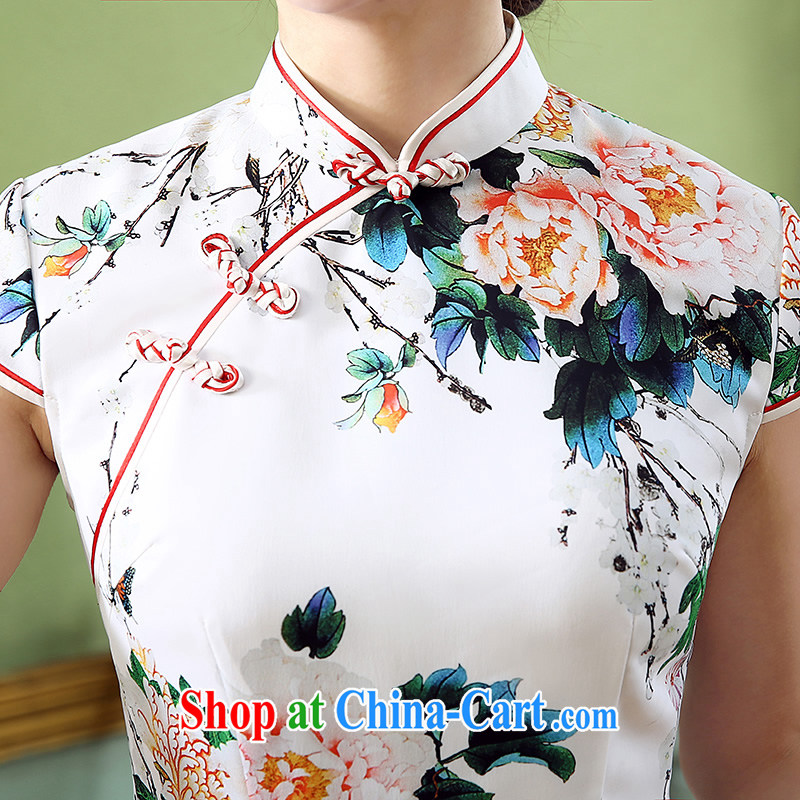 The CYD HO Kwun Tong' Peony exchange 2015 new stamp cheongsam dress summer improved stylish retro dresses QD 5311 XXL suit, Sau looked Tang, shopping on the Internet
