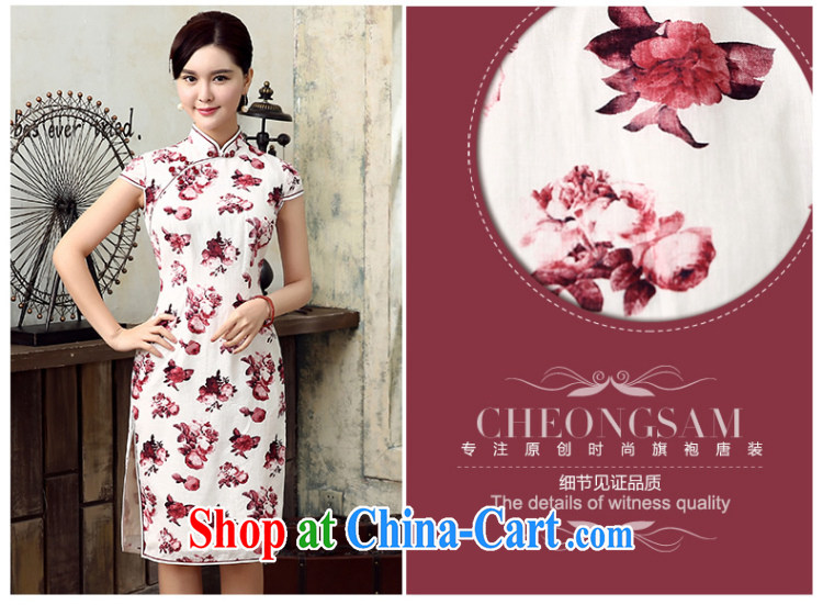 The CYD HO Kwun Tong' first fall 2015 summer new cotton the cheongsam retro stamp improved fashion cheongsam QD 5302 red XXL pictures, price, brand platters! Elections are good character, the national distribution, so why buy now enjoy more preferential! Health