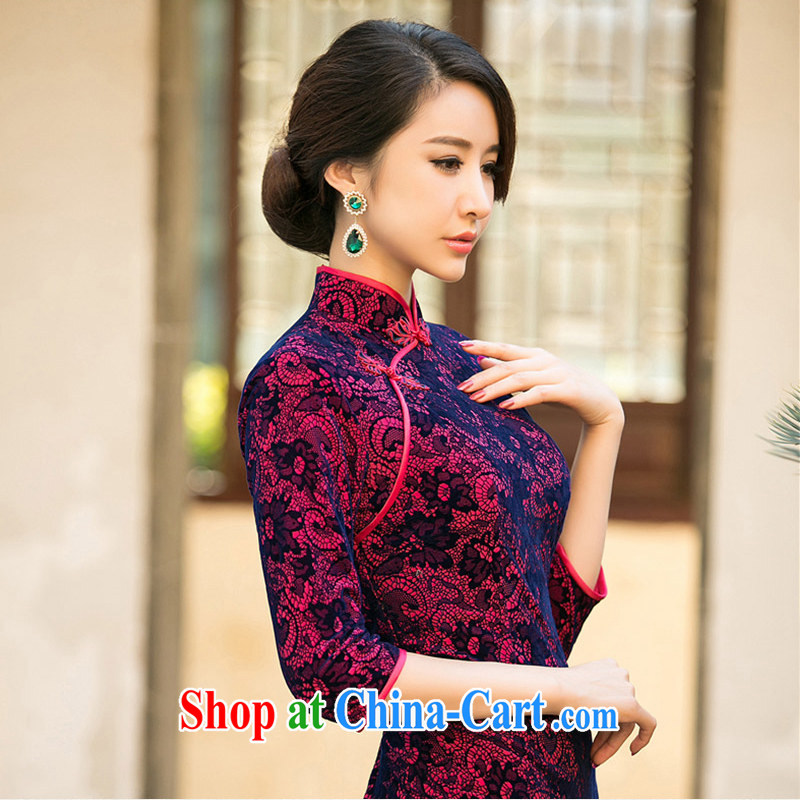 The cross-sectoral Windsor light ON 2015 new summer scouring pads, older cheongsam dress improved daily qipao cheongsam dress ZA of 078 red 2 XL, cross-sectoral, Elizabeth, and shopping on the Internet