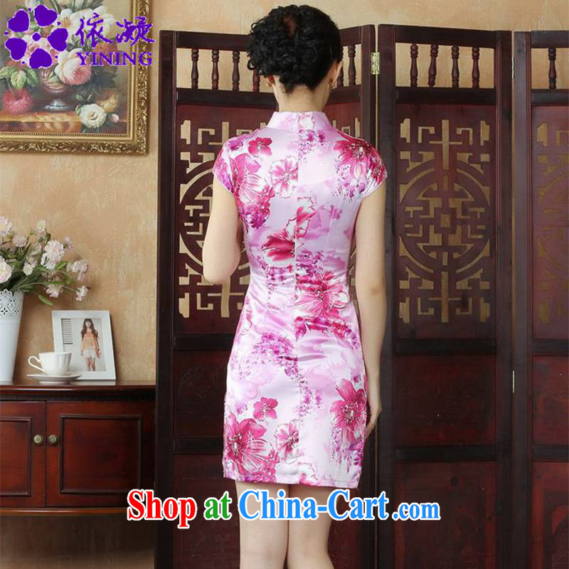 In accordance with fuser summer stylish new female Chinese improved Chinese qipao, for the hard-pressed the button beauty short cheongsam dress LGD/D #0003 figure 2 XL, fuser, and shopping on the Internet