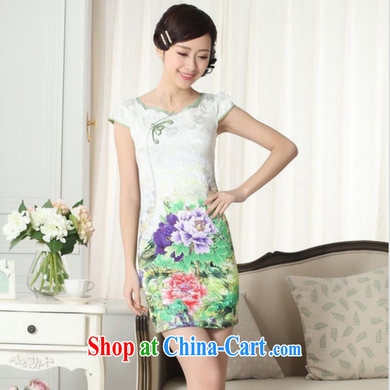 Floor is floor summer new female elegance short Chinese qipao improved graphics thin short cheongsam picture color 40, the property is still property, shopping on the Internet