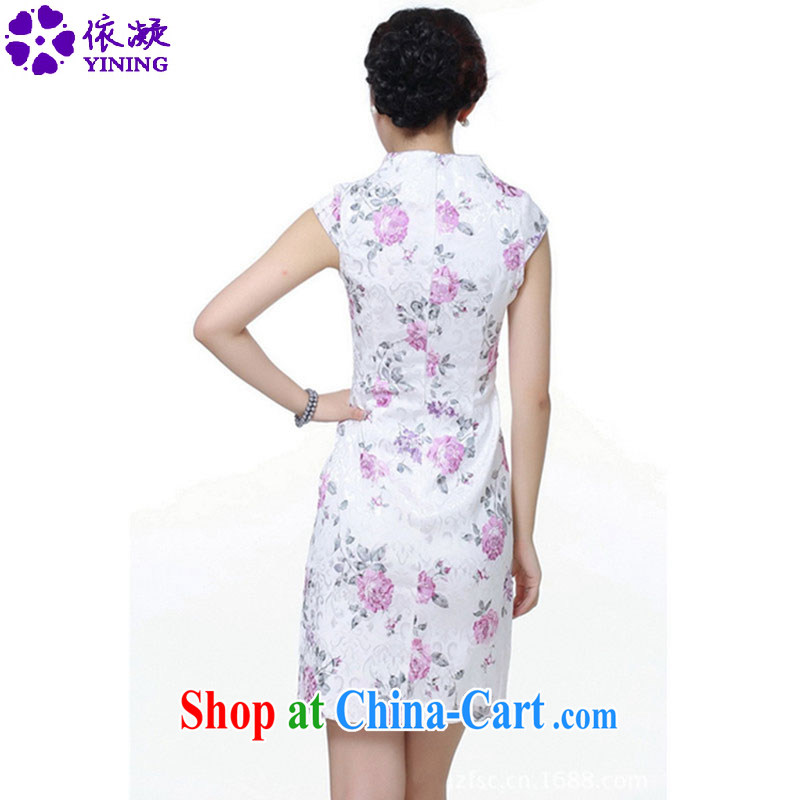 According to fuser summer new female retro ethnic wind improved Chinese qipao short, cultivating short-sleeved dresses skirts LGD/D 0106 #purple 2 XL, according to gel, and, on-line shopping