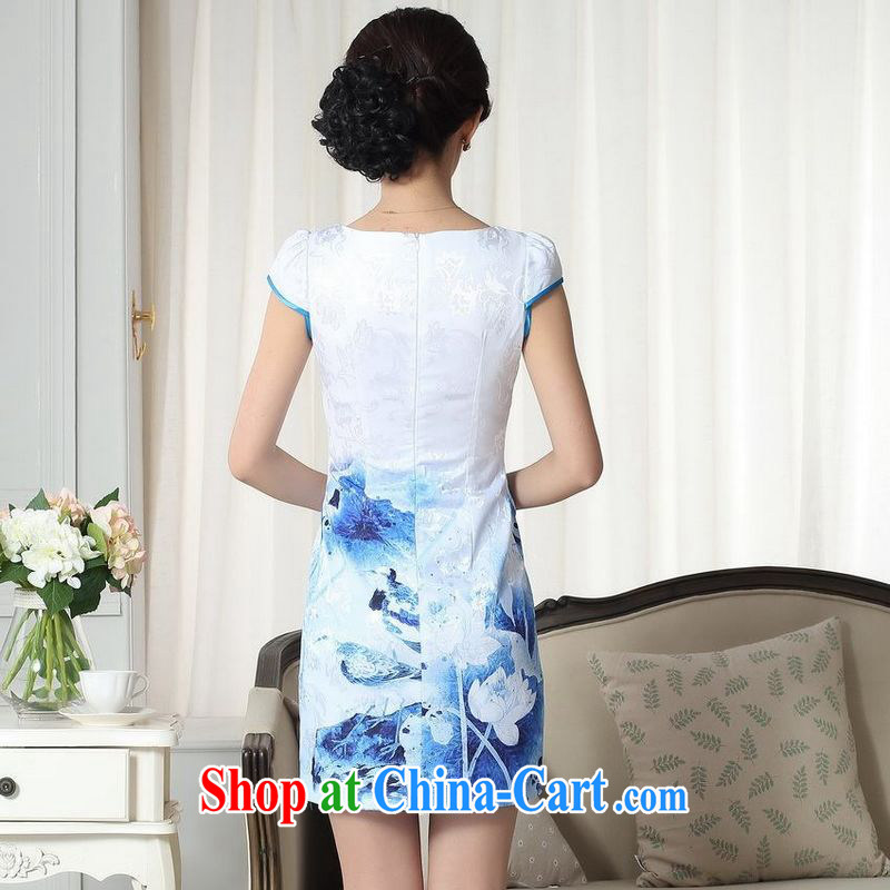 Floor is still building summer Women's clothes elegance new Chinese qipao improved graphics thin short cheongsam picture color 2 XL, the property is still property, shopping on the Internet