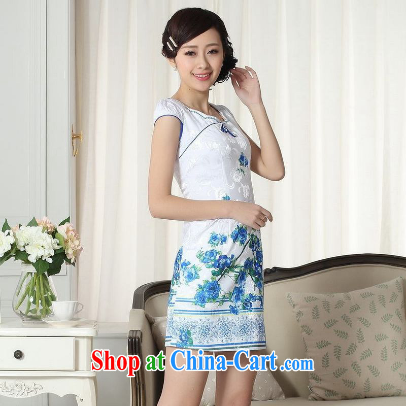Floor is floor lady stylish jacquard cotton cultivating new Chinese cheongsam dress new improved cheongsam dress picture color 2 XL, and the property is still property, shopping on the Internet