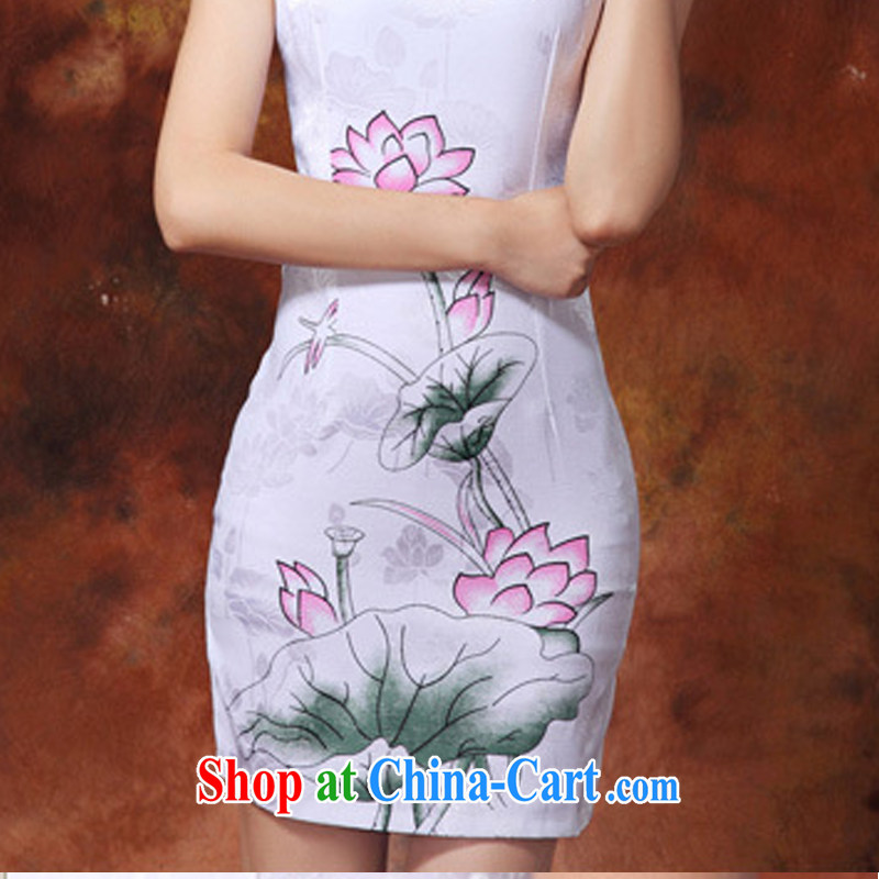 Colors of autumn, and the United States 2015 new spring and summer daily improved cheongsam dress stylish short retro embroidered girl cheongsam dress style white XXL, Autumn colors, and the United States, shopping on the Internet