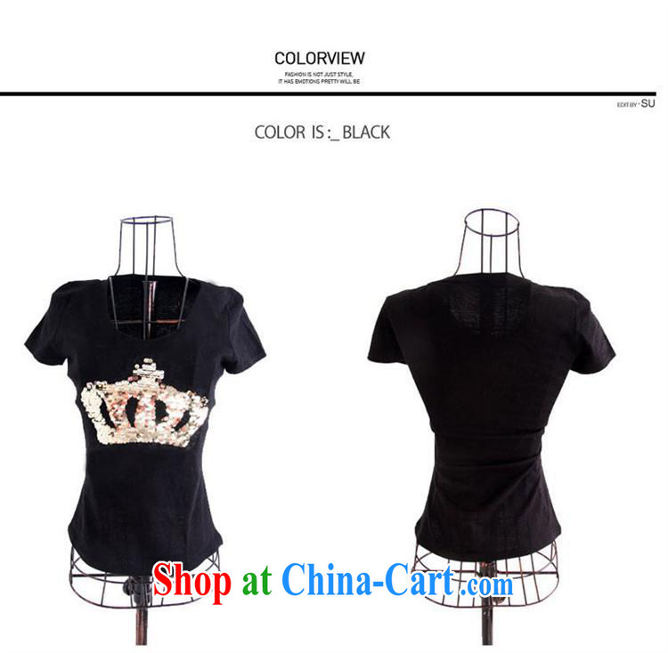 Ya-ting store summer 2015 Women, New Generation, stamp duty, tight short-sleeved sexy solid T pension black L pictures, price, brand platters! Elections are good character, the national distribution, so why buy now enjoy more preferential! Health