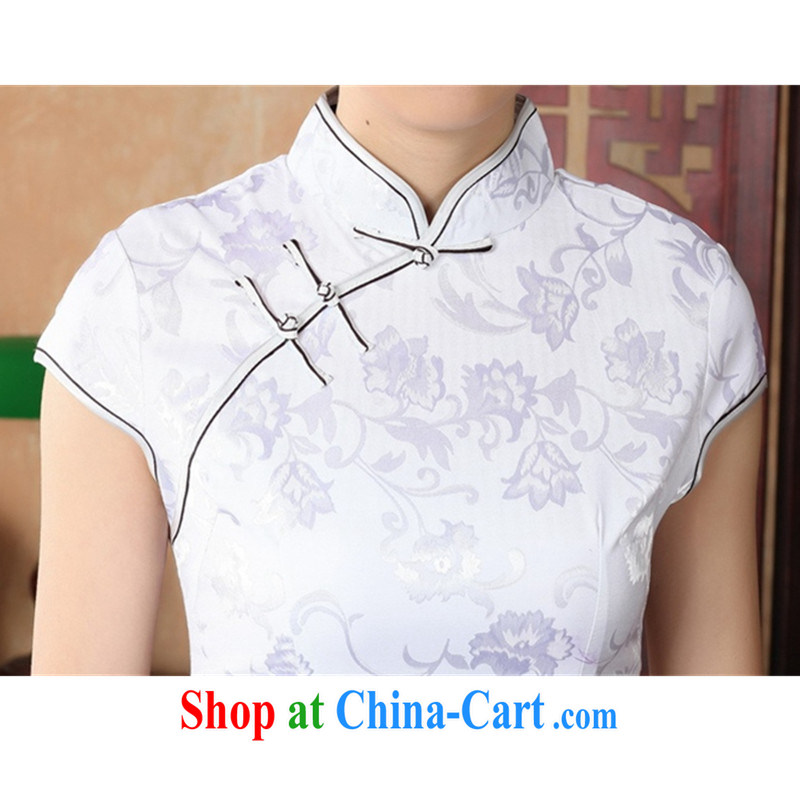 According to fuser summer new retro improved daily Chinese qipao painting jacquard cultivating short Chinese qipao dress LGD/D 0227 #picture color 2 XL, fuser, and shopping on the Internet