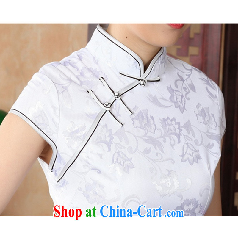 According to fuser summer new retro improved daily Chinese qipao painting jacquard cultivating short Chinese qipao dress LGD/D 0227 #picture color 2 XL, fuser, and shopping on the Internet
