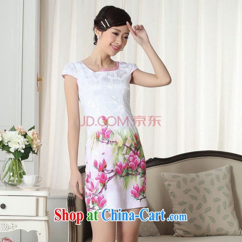 For Pont Sondé Diane summer new women with short, elegance with short cheongsam improved graphics thin short cheongsam picture color L, Pont Sondé health Diane, and shopping on the Internet