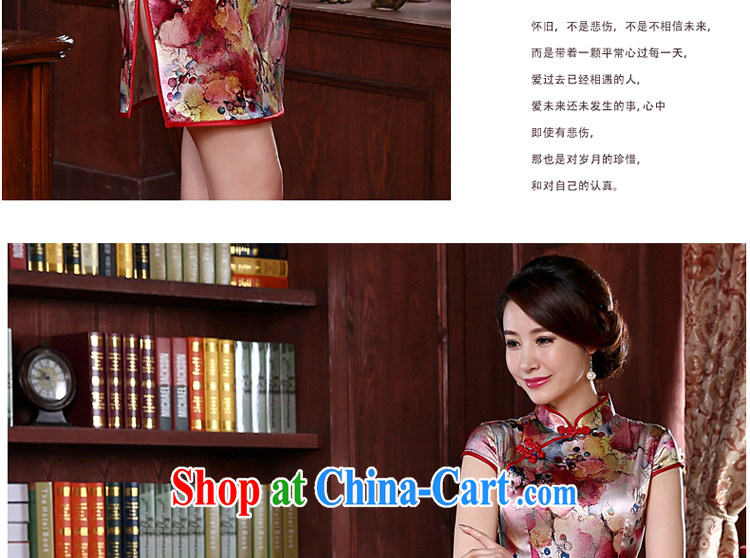 pro-am 2015 New Silk Cheongsam dress (Spring/Summer retro dos santos day Silk Cheongsam dress improved stylish red L pictures, price, brand platters! Elections are good character, the national distribution, so why buy now enjoy more preferential! Health