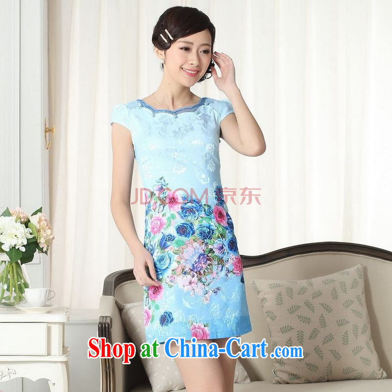 For Pont Sondé Diane summer new, female elegance short Chinese qipao improved graphics thin short cheongsam picture color XXL, Pont Sondé health Diane, shopping on the Internet