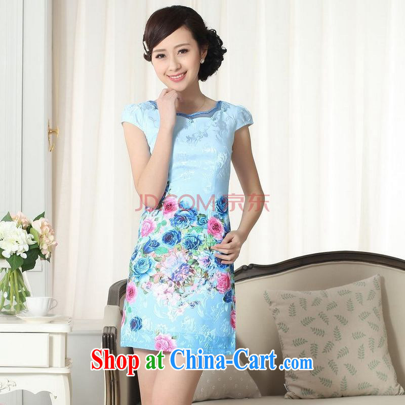 For Pont Sondé Diane summer new, female elegance short Chinese qipao improved graphics thin short cheongsam picture color XXL, Pont Sondé health Diane, shopping on the Internet
