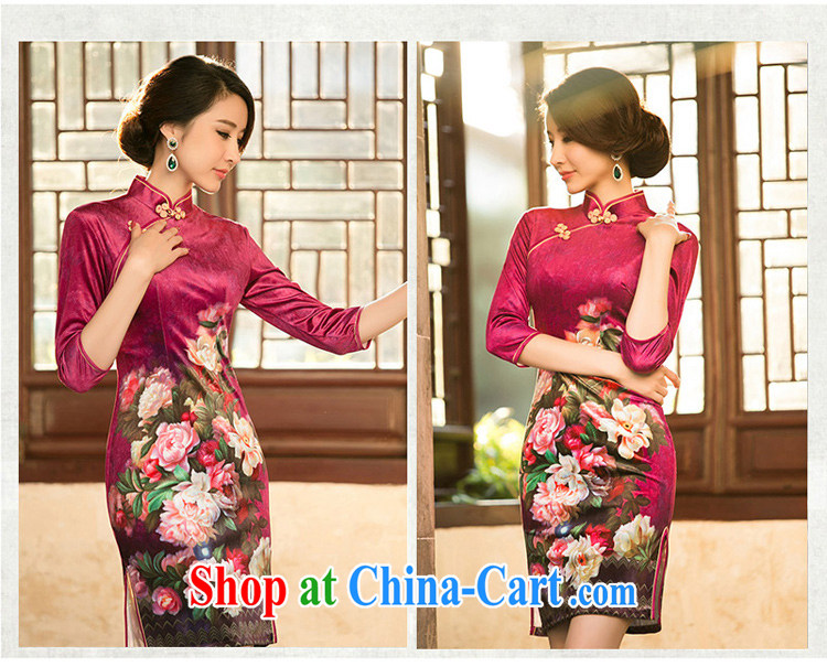 The Yee-SHA-wing 2015 new spring and summer improved cheongsam dress wool, short-sleeved stamp qipao dresses ZA 082 red 2 XL pictures, price, brand platters! Elections are good character, the national distribution, so why buy now enjoy more preferential! Health