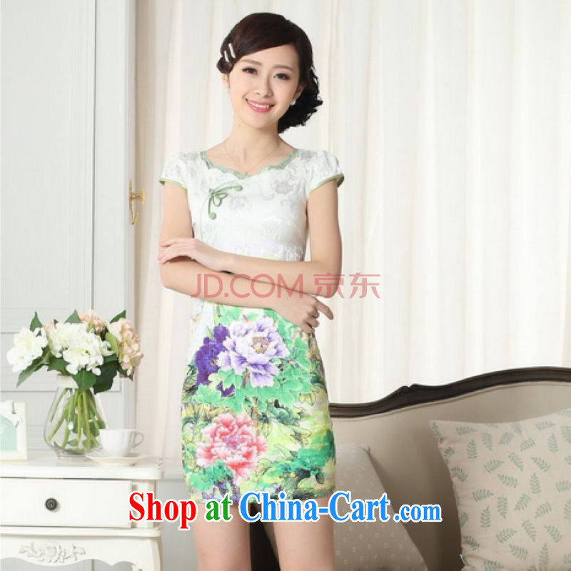 Nigeria, the Summer new female elegance short Chinese qipao improved graphics thin short cheongsam picture color XXL, Nigeria, and, shopping on the Internet