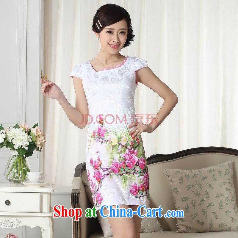 Nigeria, the Summer new female elegance short Chinese qipao improved graphics thin short cheongsam picture color XXL