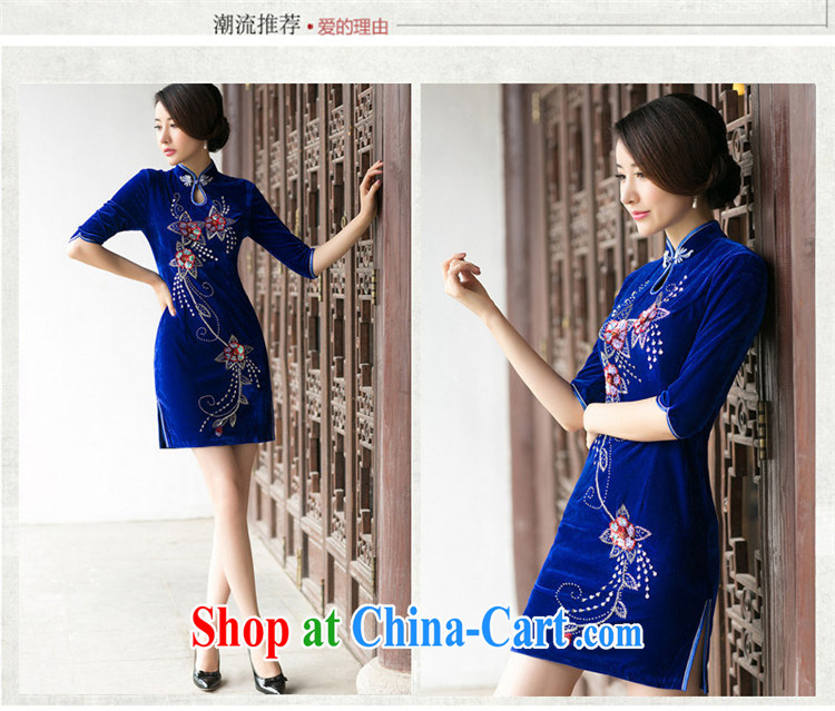 The Yee-Windsor watch 2015 New Spring Summer staple manually Pearl velvet short cheongsam retro, short-sleeved cheongsam dress ZA 083 purple 2 XL pictures, price, brand platters! Elections are good character, the national distribution, so why buy now enjoy more preferential! Health
