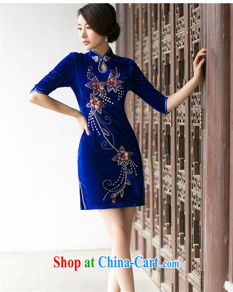 The Yee-Windsor watch 2015 New Spring Summer staple manually Pearl velvet short cheongsam retro, short-sleeved cheongsam dress ZA 083 purple 2 XL pictures, price, brand platters! Elections are good character, the national distribution, so why buy now enjoy more preferential! Health