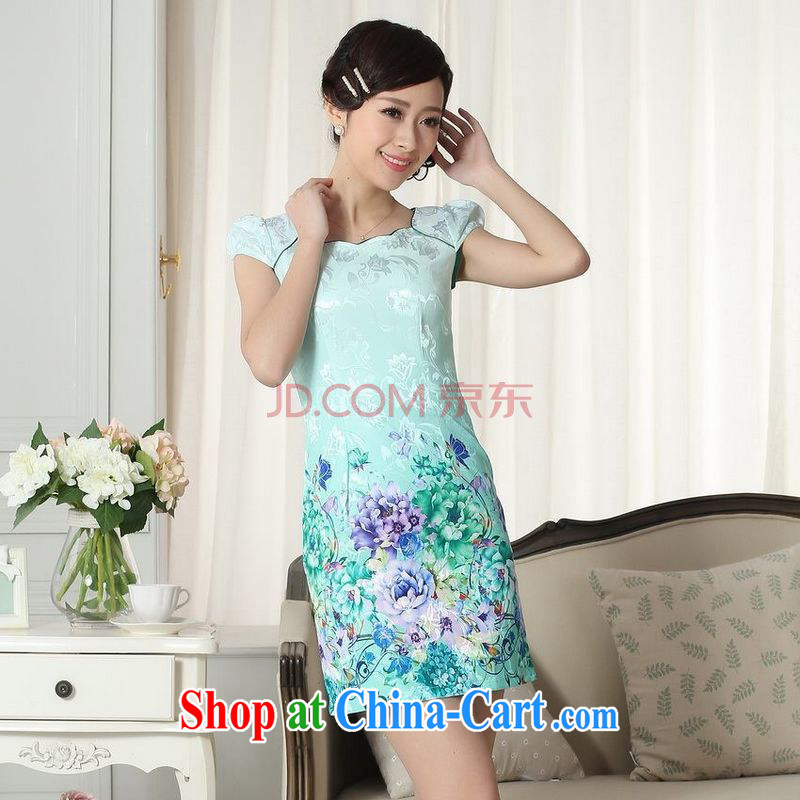 The Nigerian girls new ladies jacquard cotton elegance Chinese qipao new improved cheongsam dress picture color XXL