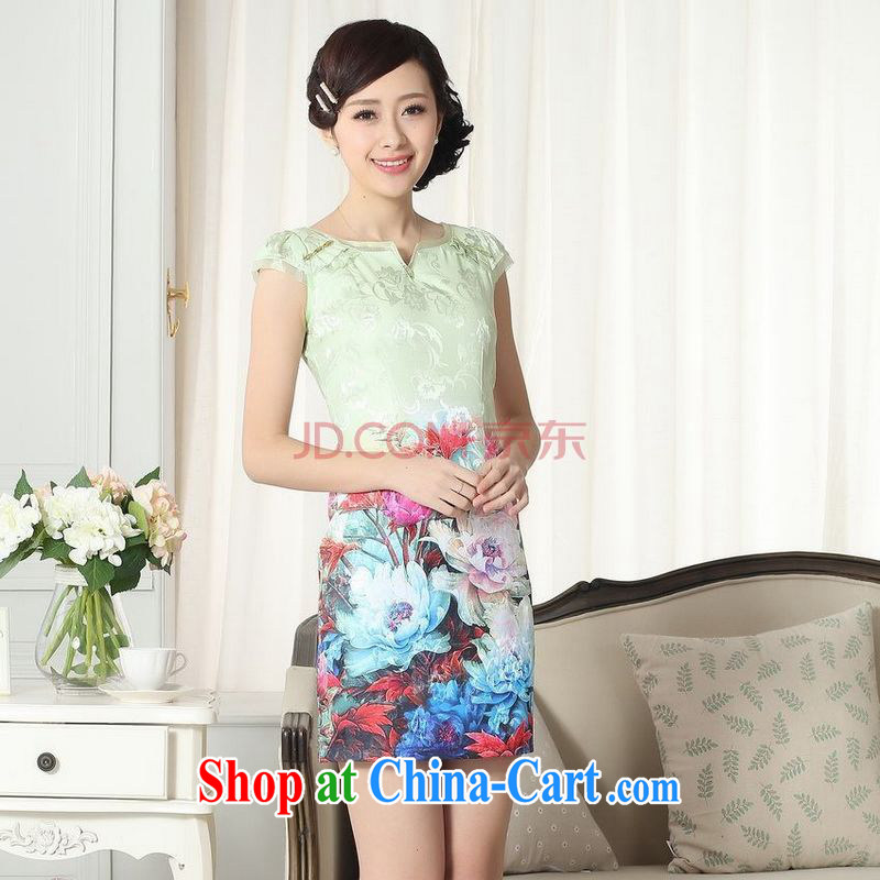 Nigeria, the Summer new female elegance short Chinese qipao improved graphics thin short cheongsam picture color XXL, Nigeria, and shopping on the Internet