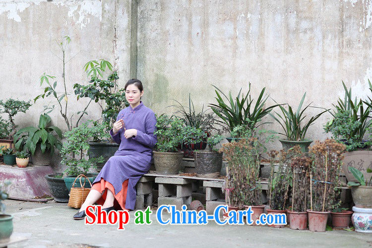 Ask a vegetarian (Yue heart -- spring and summer dress new cotton the Chinese-tie skirt qipao gown side open's 1900 purple cheongsam $450 L pictures, price, brand platters! Elections are good character, the national distribution, so why buy now enjoy more preferential! Health