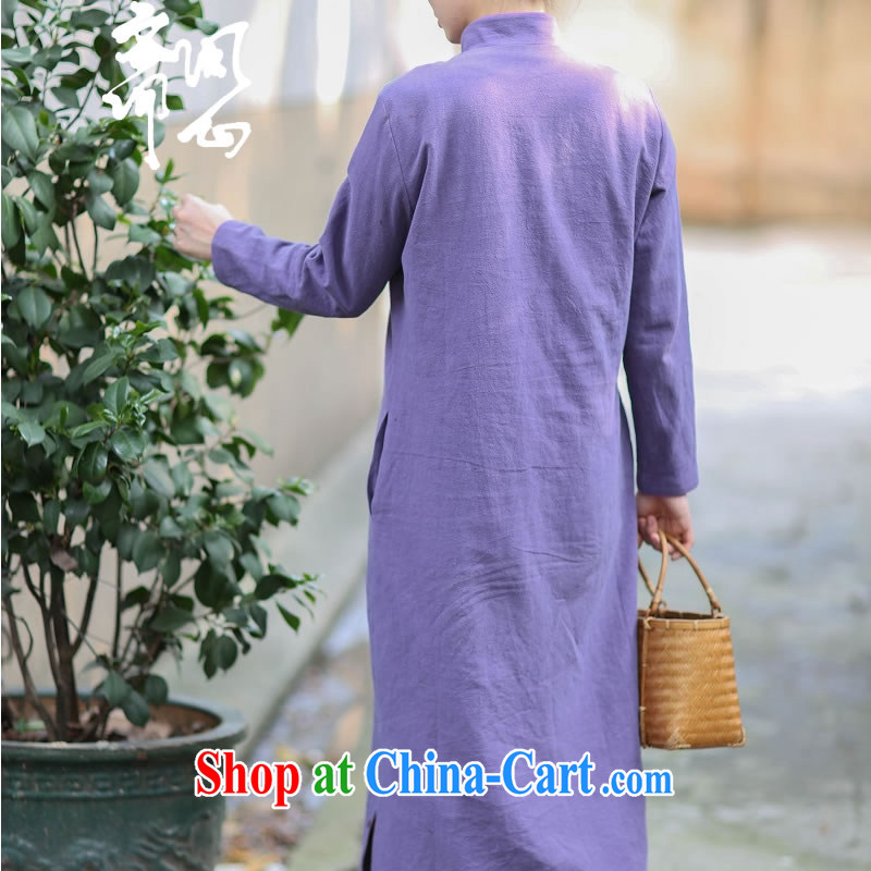 q heart Id al-Fitr (Yue heart -- spring and summer dress new cotton the Chinese-tie skirt qipao gown side open's 1900 purple cheongsam dress $450 L, ask a vegetarian, and shopping on the Internet