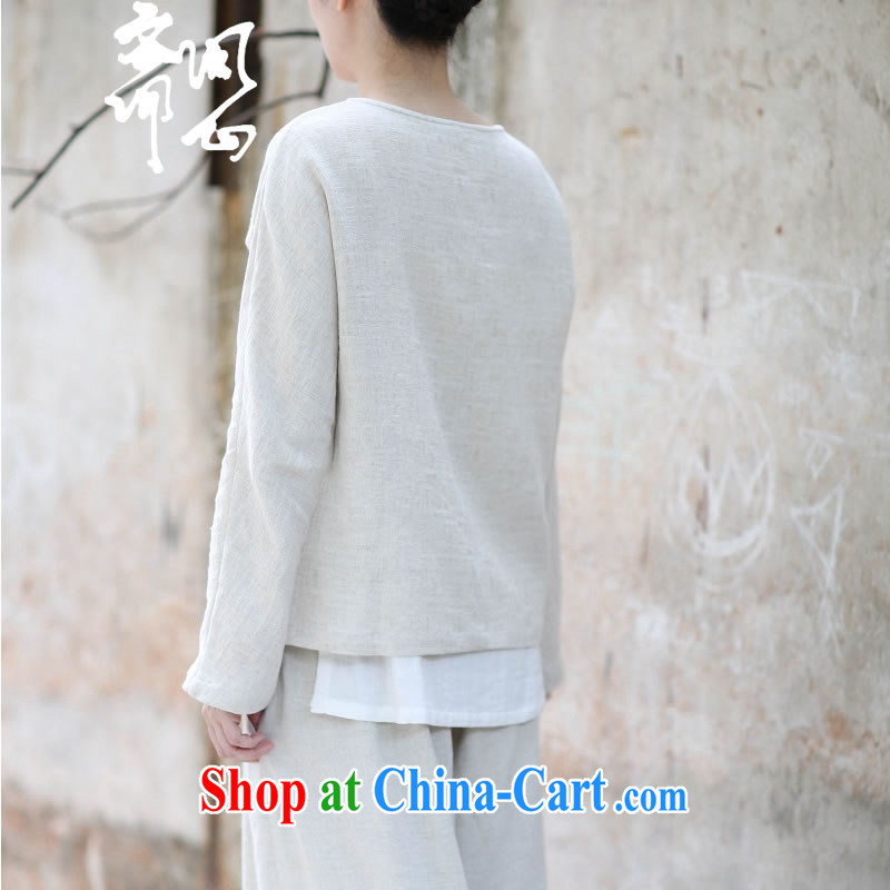 q heart Id al-Fitr (Yue heart health female summer new Zen jacquard cotton Ma T-shirt-tie-neck simple units, the Commission the Commission natural T-shirt + pants $797 per capita, and asked a vegetarian, shopping on the Internet