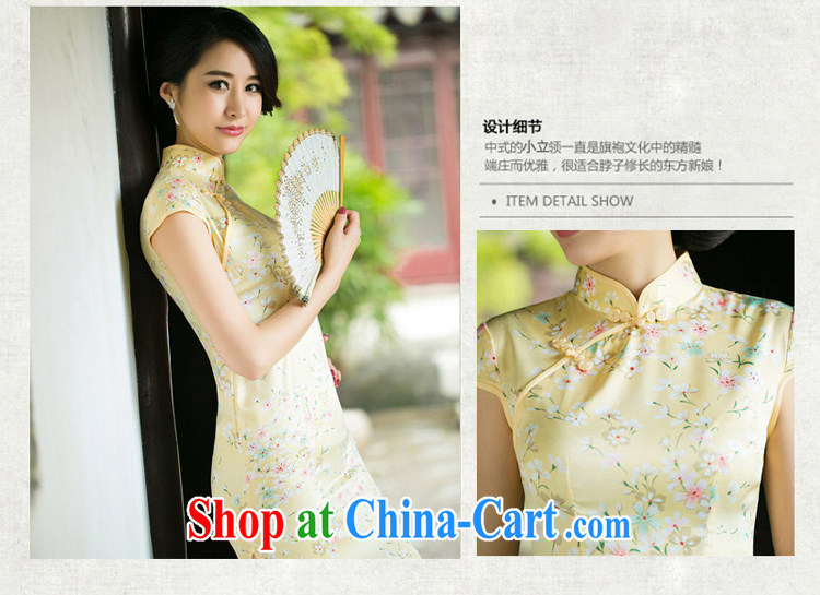 The Yee-sa-light 2015 fashion beauty Silk Cheongsam dress summer retro stamp improved cheongsam ZA 048 light green M - smooth silk pictures, price, brand platters! Elections are good character, the national distribution, so why buy now enjoy more preferential! Health