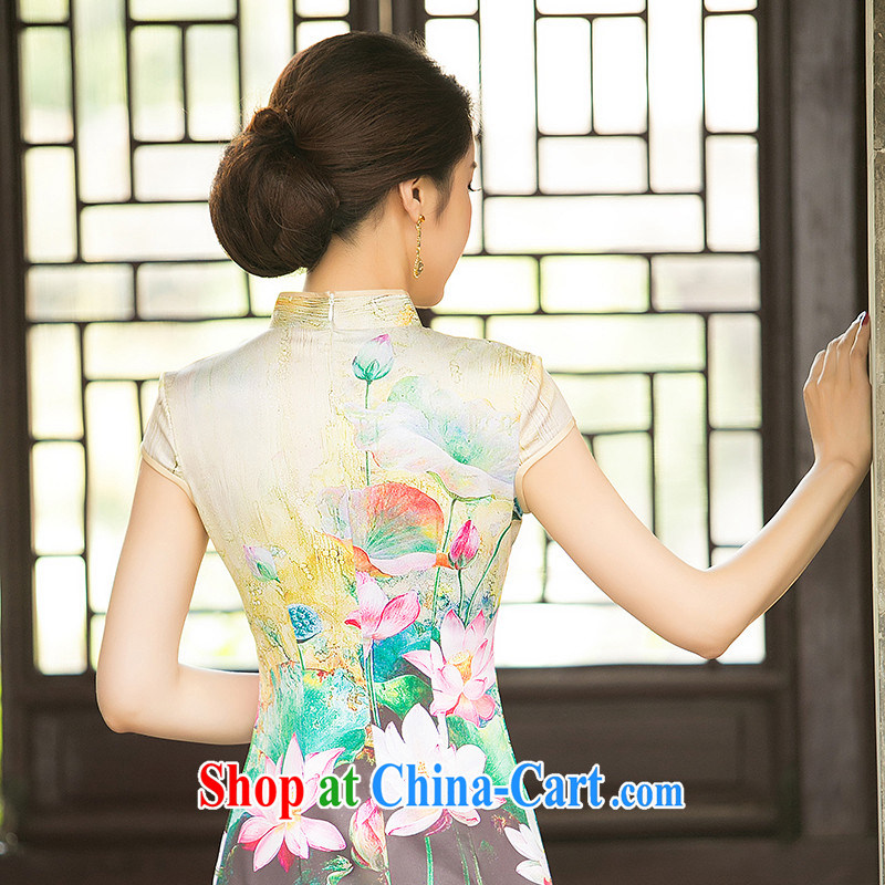 The cheer her blue eyes new summer silk low-power's improved day-old fashioned qipao cheongsam dress, Ms. stamp duty cheongsam dress ZA suit 049 2 XL, cross-sectoral, Elizabeth, and shopping on the Internet