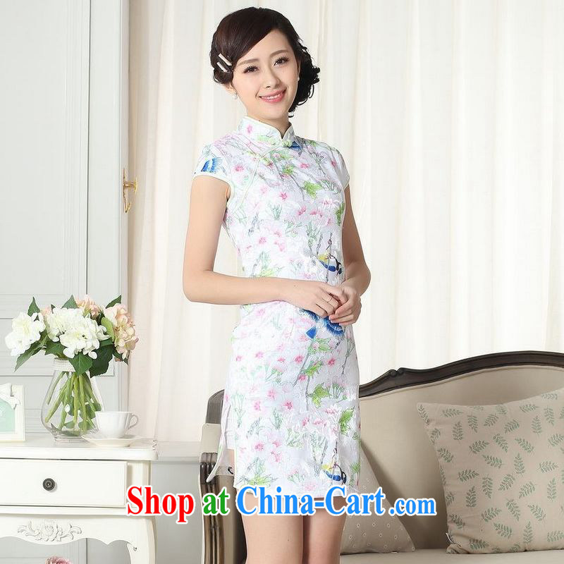 Floor is still building new summer elegance Chinese qipao Chinese graphics thin short cheongsam picture color 2 XL, floor is floor, shopping on the Internet
