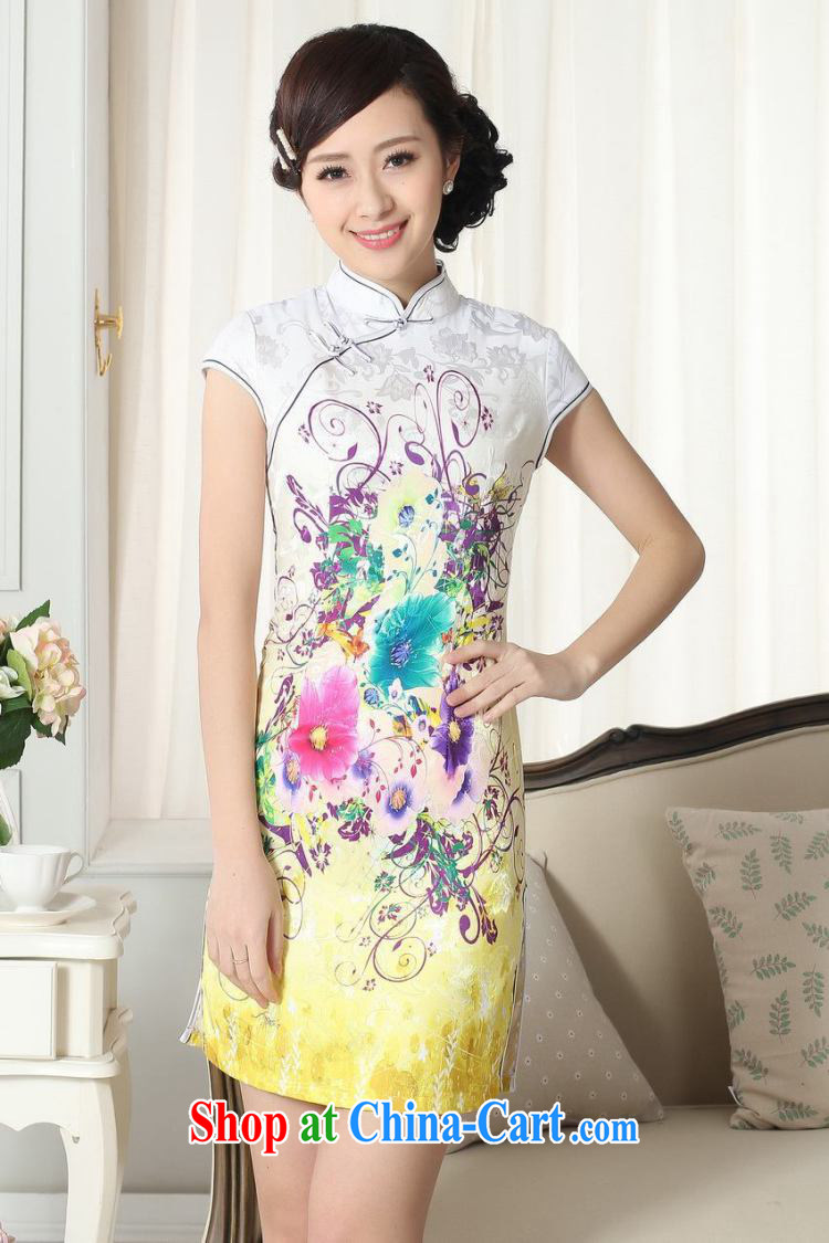 Floor is floor lady stylish jacquard cotton cultivating short cheongsam dress new Chinese qipao gown picture color 2 XL pictures, price, brand platters! Elections are good character, the national distribution, so why buy now enjoy more preferential! Health