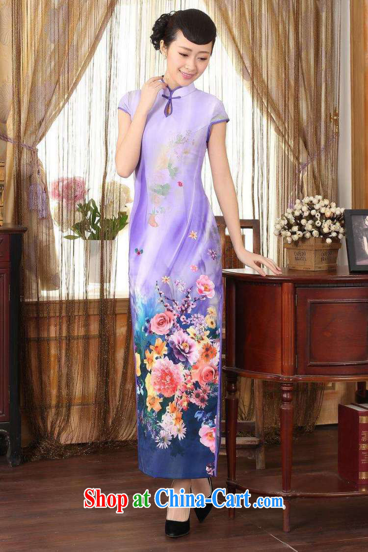 Yet, Ms. Floor Chinese qipao Diane Fong water droplets collar short-sleeve cultivating long double cheongsam light blue 2 XL pictures, price, brand platters! Elections are good character, the national distribution, so why buy now enjoy more preferential! Health