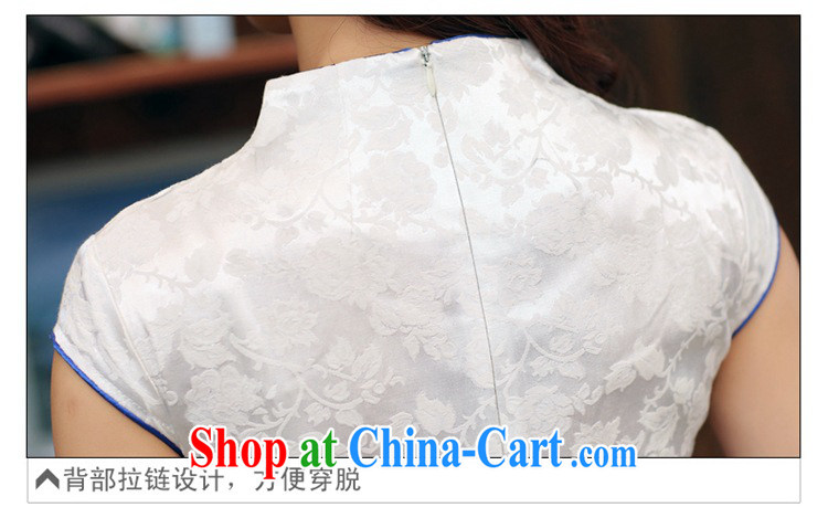Dresses 2015 new summer white jacquard cotton retro daily improved cheongsam dress style 986 women in tight blue Peony M pictures, price, brand platters! Elections are good character, the national distribution, so why buy now enjoy more preferential! Health