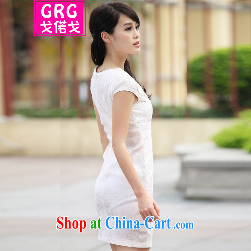Golden Harvest, snow 2015 new stylish Ethnic Wind and refined improved cheongsam dress apricot XL, Gore called Al Gore, shopping on the Internet