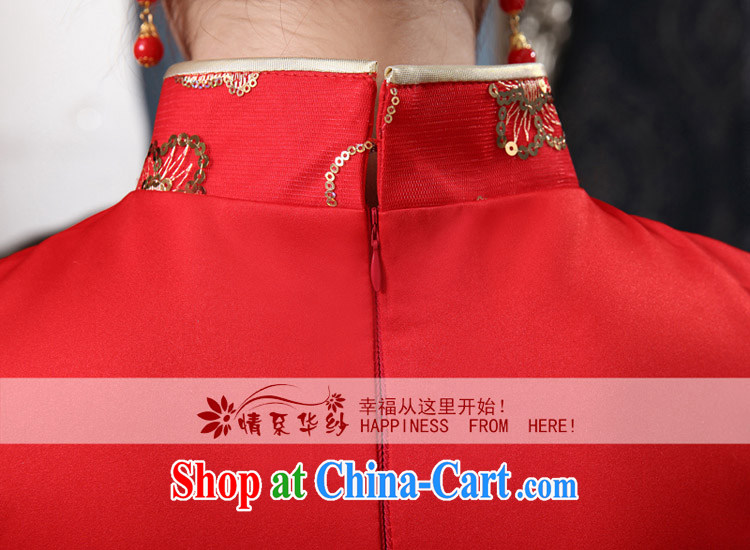 The china yarn new short cheongsam national improved cheongsam beauty package and bride toast dress red back doors welcome dress red stamp S pictures, price, brand platters! Elections are good character, the national distribution, so why buy now enjoy more preferential! Health